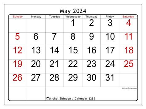 Calendar May 2024 62ss Michel Zbinden Za