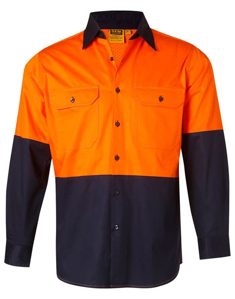 Long Sleeve Safety Shirt Sw58 Australian Industrial Wear Skg Uniforms