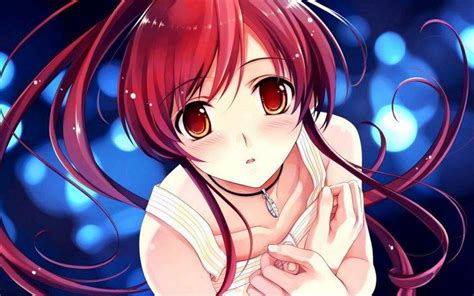 Anime Anime Girls Redhead Red Eyes Blushing Wallpapers Hd Desktop