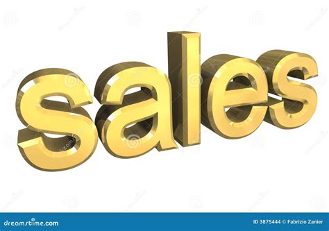 Isolated Sales Symbol In Gold 3d Stock Illustration Illustration Of