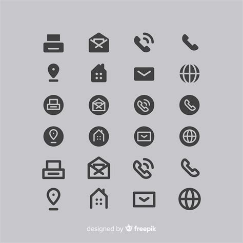 Icon Collection For Business Card Free Vector