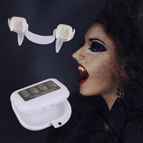 2 Pcs Retractable Vampire Teeth Halloween Cosplay Horror Costume Zombie Fang Ebay