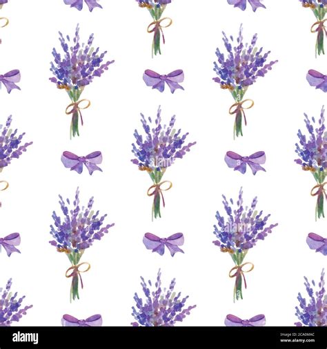Vector Illustration Seamless Pattern Made Up Of Lavender Flowers