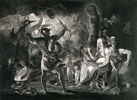 Macbeth The Three Witches Hecate And The Eight Kings In A Cave