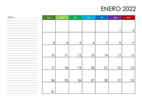 Calendario Enero 2022 Calendarios Su