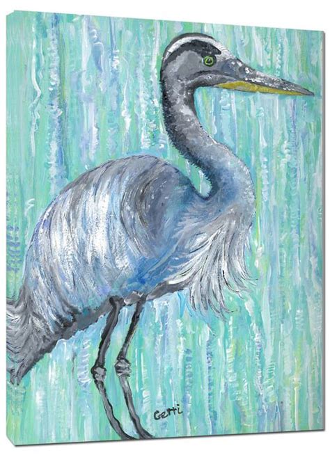 Blue Heron Giclee Wall Art Coastal Wall Art Art Coastal Painting