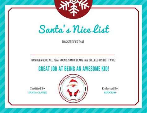 A nice list certificate that you can personalize with your child's name. santas-nice-list | Santa's nice list, Santa letter template