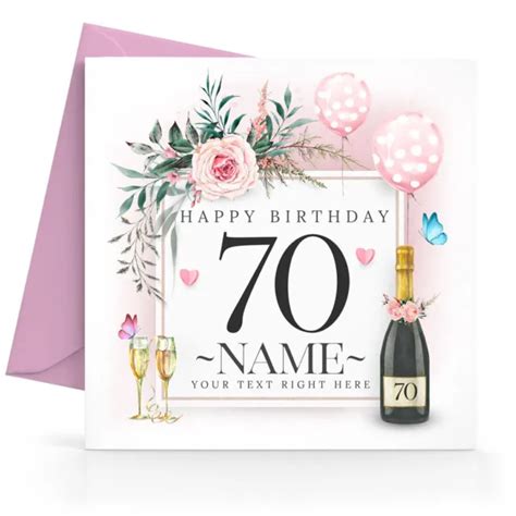 Personalised 70th Birthday Card Female Sister Friend Wife Mum Mother Grandma £2 95 Picclick Uk