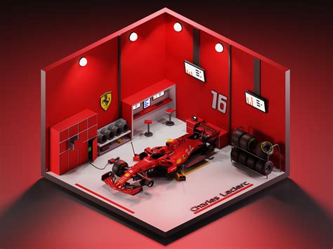 Artstation F1 Ferrari Garage Charles Leclerc