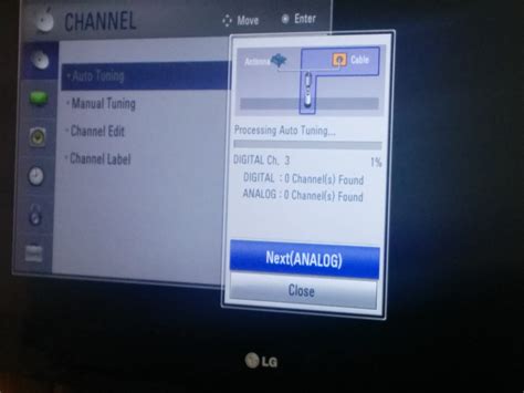 Auto Tuning On Lg Tv How Do I Set It To Scan Antenna Not