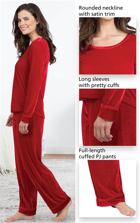 Velour Long Sleeve Pajamas Ruby In Women S Jersey Knit Blends Pajamas For Women Pajamagram