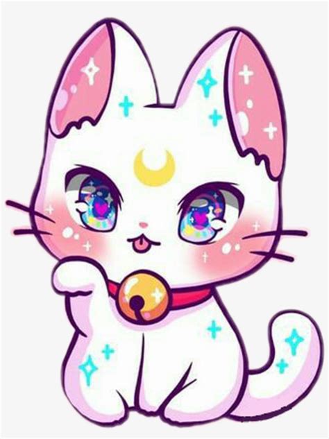 Freetoedit Cute Kawaii Cat Sparkle Magic Manekineko M Jenni