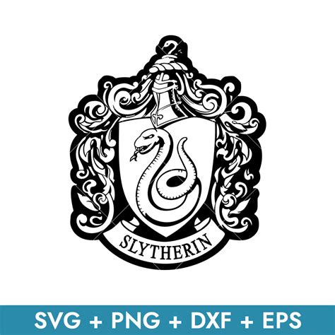 Slytherin Emblem Outline Svg Harry Potter House Crest Svg Inspire
