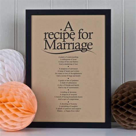 A Recipe For Marriage Poem Print Wedding Readings Wedding Poems