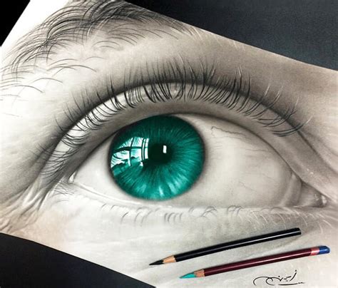 Green Eye Drawing By Ayman Arts No 184
