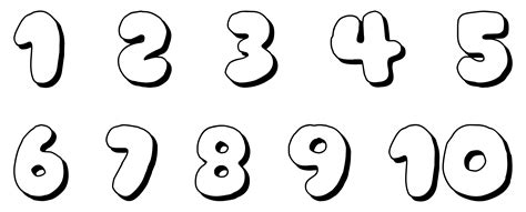 Free Printable Number Bubble Letters Bubble Numbers Set 10 Freebie