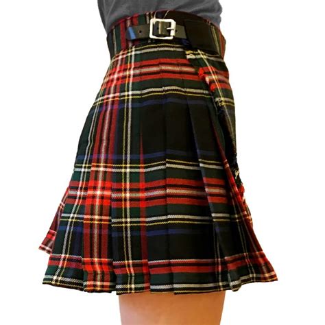 Celtic Kilts Black Stewart Womens Billie Kilt Skirt