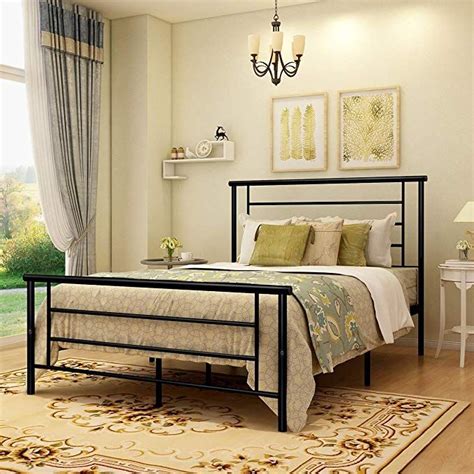 Upholstered bed frame, modern super cushioned in an exclusive crescent shape. Amazon.com: Metal Bed Frame Queen Size with Headboard and ...