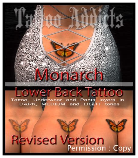 Second Life Marketplace Monarch Single Lower Back Tattoo F
