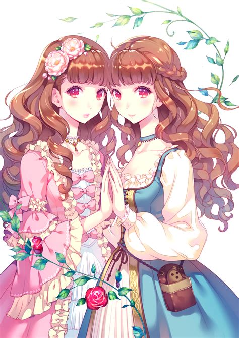 Eri Erimo Flowers Twins Girls Art Beautiful Pictures