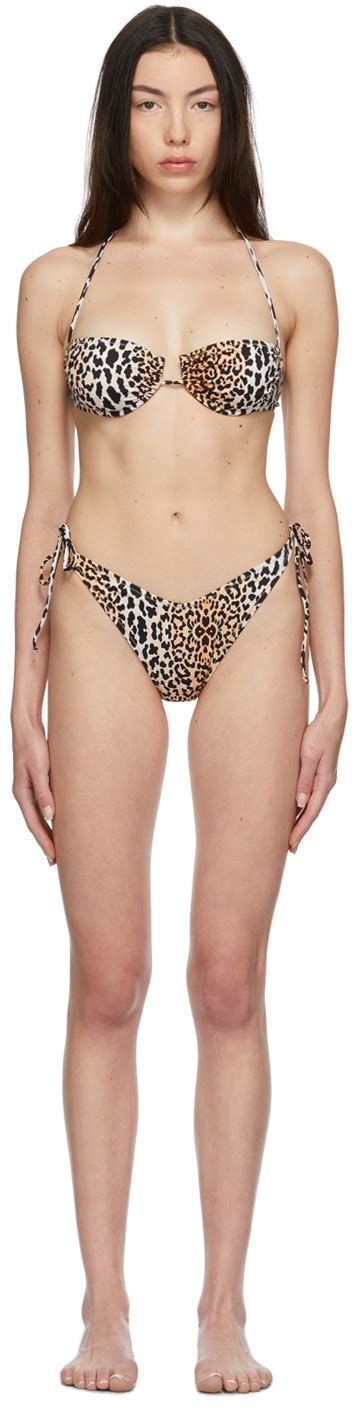 Buy REINA OLGA Orange Black Leopard Penny Bikini Zebra At 68 Off