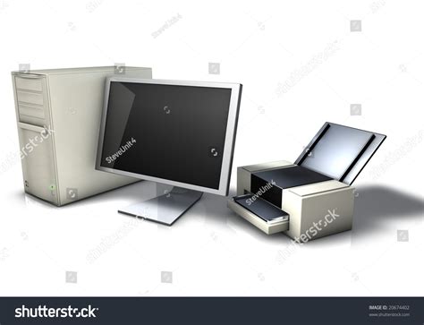 Computer Monitor Printer Stock Illustration 20674402 Shutterstock