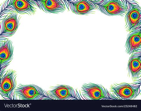 Frame With Peacock Feathers Royalty Free Vector Image