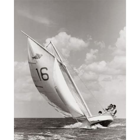 Four People Sailing A Sailboat Poster Print 18 X 24