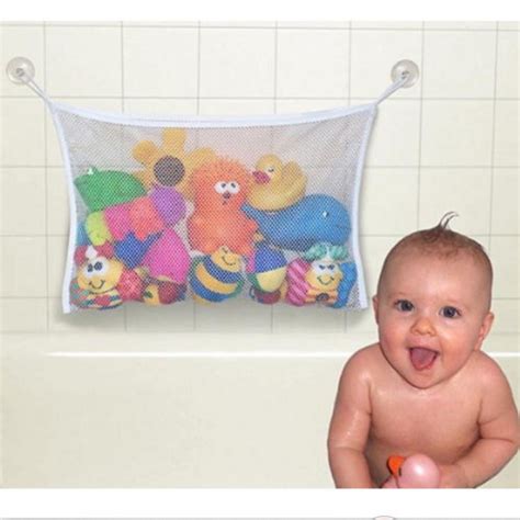 Bath Toy Storage Baby Mesh Bath Toy Organizer With 2 Ultra Strong