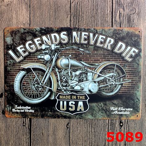 Wall Motorcycle Metal Plates Vintage Metal Tin Sign Bar Wall Art Craft
