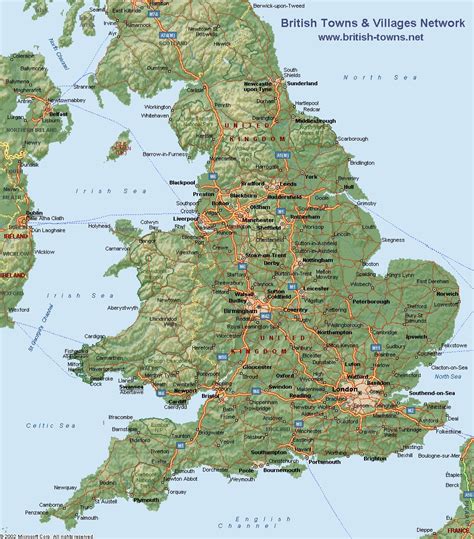 Topographical Terrain Or Physical Map Of England