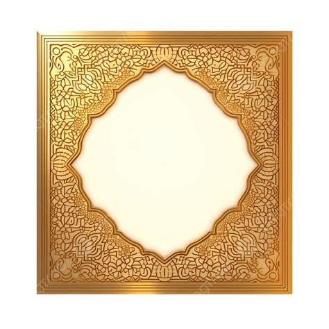 Gold Islamic Frame With Pattern Islamic Muslim Ramadan Png