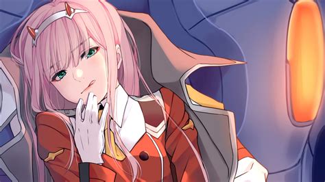 Zero Two Wallpaper Darling In The Franxx Red Face Zero Two Blue Face