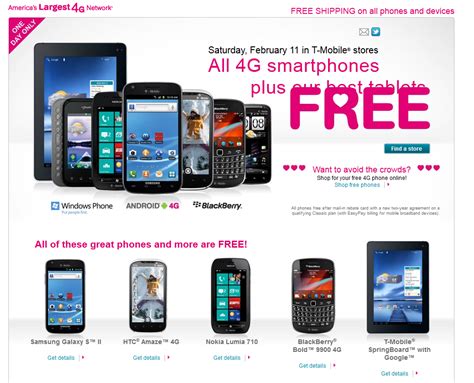 T Mobile Announces All Phones Free On February 11th