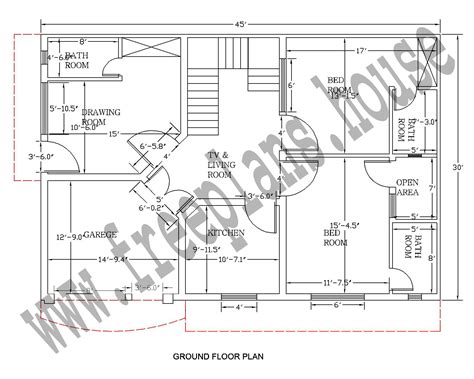 30×45 Feet 125 Square Meter House Plan Free House Plans