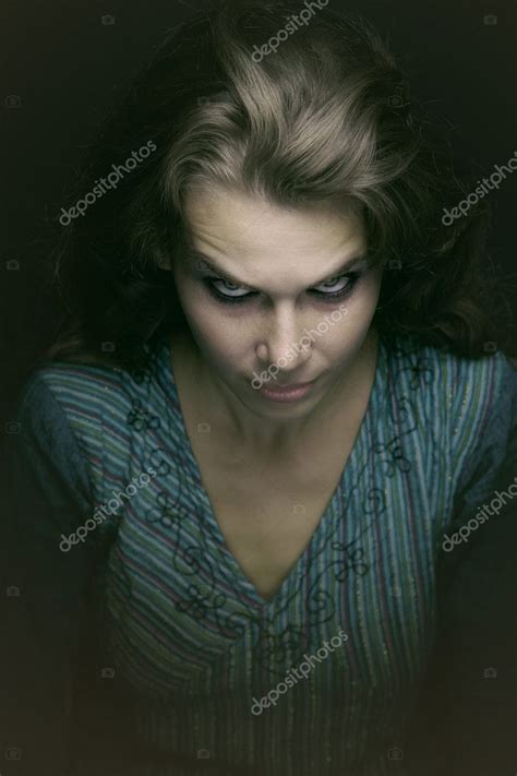 Scary Spooky Evil Woman — Stock Photo © Dundanim 10083725
