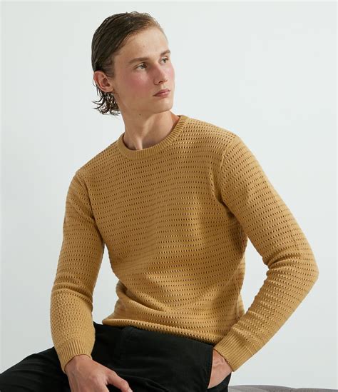 Suéter Masculino Con Textura Amarelo Renner