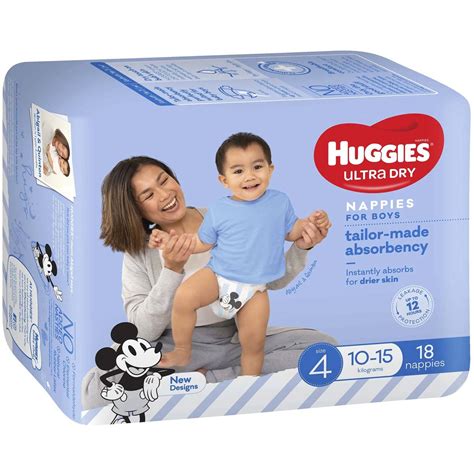 Huggies Ultra Dry Nappies Toddler 10 15kg Boy 18pk Convenience Woolworths