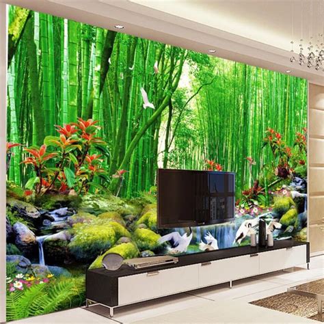 Beibehang Custom Wallpaper 3d Stereo Photo Mural Bamboo Forest