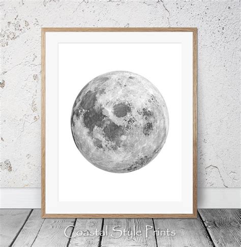Moon Print Black And White Moon La Lune Astronomy Print Etsy