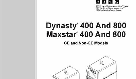 MILLER DYNASTY 400 OWNER'S MANUAL Pdf Download | ManualsLib