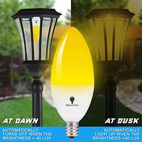 Led Dusk To Dawn Light 6w E12 Bug Light Bulbs Yellow Bulb 2 Pack