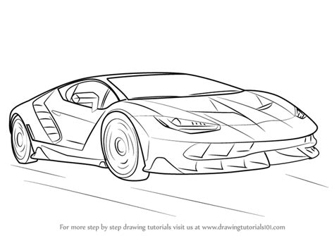 The car is depicted in a fairly realistic form. Learn How to Draw Lamborghini Centenario (Sports Cars ...