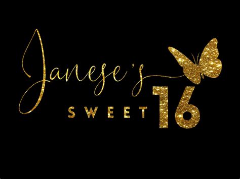 Sweet 16 Custom Svg Logo Design With Butterfly Sweet Sixteen Etsy