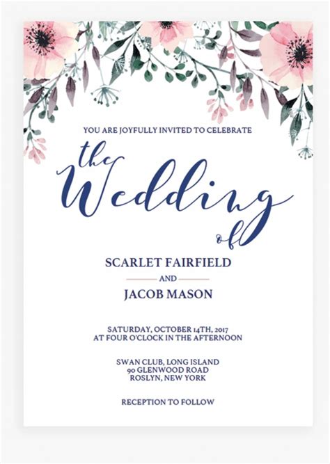 Free Wedding Invitation Templates Printable