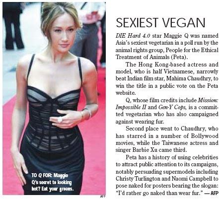 Living Vegan Maggie Q Asia S Sexiest Vegetarian