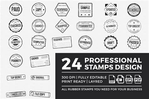 Rubber Stamp Collection Design Template Graphic By Owpictures
