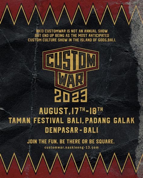 Nk13 Custom War 2023 Acara Kustom Kultur Terbesar Di Bali Pariwisata