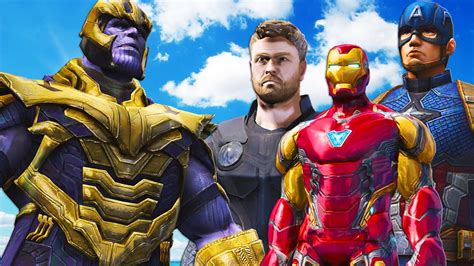 Iron Man And Captain America And Thor Vs Thanos Endgame Battle Youtube
