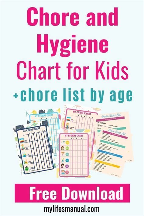 Free Chore Charts For Kids Plus Hygiene Chart Printables Chore Chart